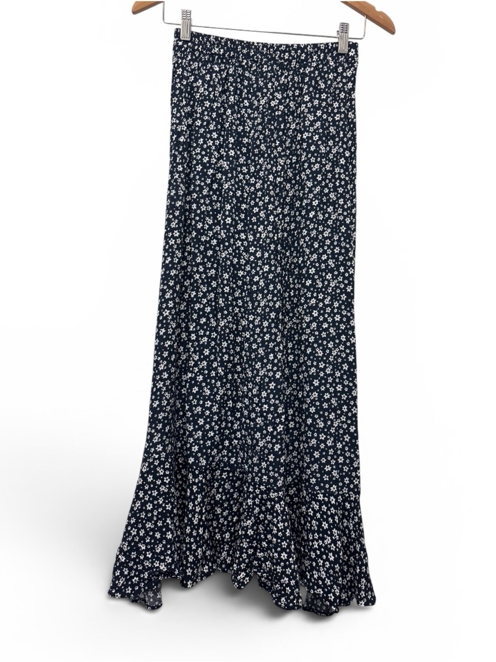 Olivia + james Floral Navy High-Low Ruffle Maxi Skirt - Picture 4 of 9